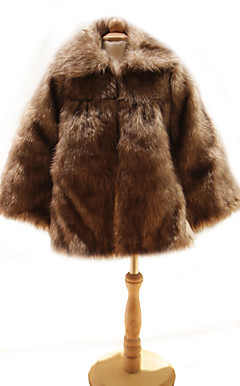 Brilliant Faux Fur met lange mouwen Flower Girl Party / Bruiloft Coat