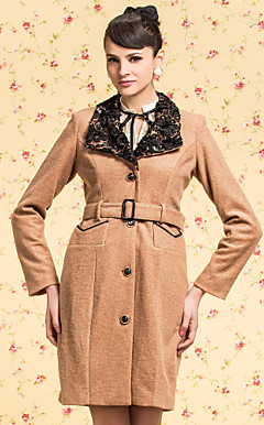 ts do vintage floral decoração gola do casaco de tweed com cinto