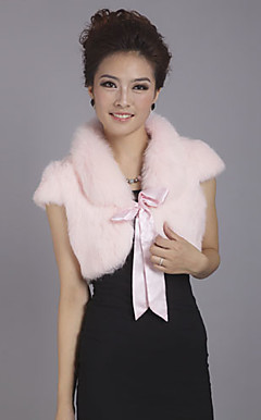 Brilliant Rabbit Fur With Fox Fur Collar Party/Evening Jacket/Wrap (More Colors)