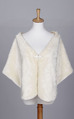 Elegant Faux Fur Wedding/Evening Shawl (More Colors)