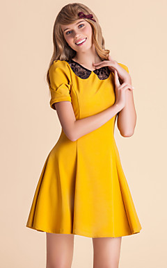 ts pizzo indietro contrasto colletto abito skater