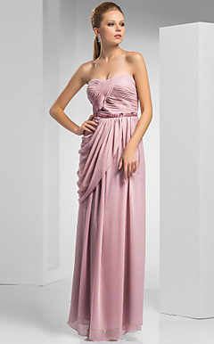 Sheath/Column Sweetheart Floor-length Chiffon Evening Dress