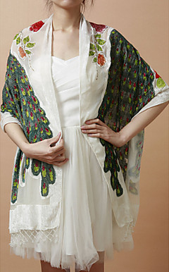 Fantastic Rayon Evening/Wedding Shawl With Embroidery (More Colors)