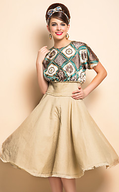 TS Print korte mouw Skater Dress