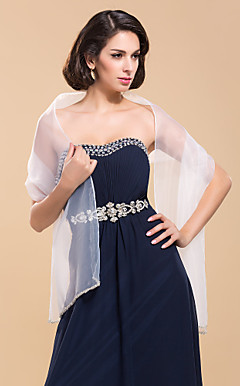Nupcial elegante de organza chaqueta / boda chal