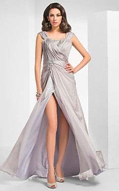 Sheath/Column Straps Floor-length Chiffon Evening Dress