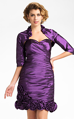 Fin Half Sleeve Taffeta Evening / Wedding Wrap / Jacket (Flere Farger)