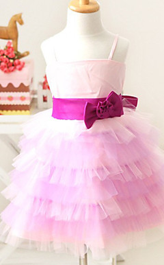 Lovely Sleeveless Satin/Tulle Wedding/Evening Flower Girl Dress