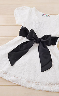Härlig kortärmad Spets / Bomull Bröllop / Evening Flower Girl Dress