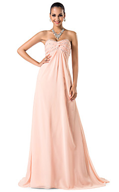 Mantel / Spalte Liebsten / Spaghetti-Trägern Sweep / Pinsel Zug Chiffon Abendkleid