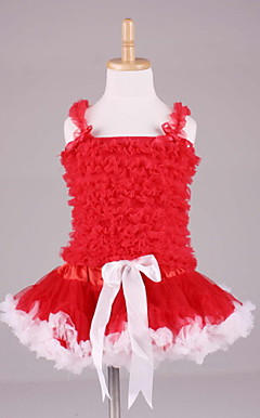 Mooie Petti Tops Met bijpassende Pettidress Set Katoen / tule bloemenmeisje jurk