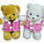  1 PC Plush Bear, Beige/White Bear In Pink Coat (MR041) (Start From 5 Units)-Free Shipping