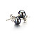 925 Sterling Silver Black 6.5-7mm AA Freshwater Pearl Earring