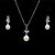  14k or blanc lavande 7,5 - 8 mm aa fw + collier de perles des boucles d'oreilles (à partir de 3