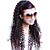  longue synthétique cheveux bruns bouclés postiche 3/4 serre-tête