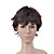  Short Curly Dark Brown Full Bang Men Hair Wig