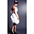  A-line One Shoulder Knee-length Sleeveless Elastic Satin/ Chiffon Quick Delivery Dress (OFGH488)