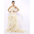  Demi Moore gaine / colonne bretelles balayage / pinceau train organza robe de soirée sans manches Oscar / (fsm0642)