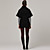  Black Cloak Style Double-breasted Hairy Collar With Belt Coat / Women's Coats (FF-B-0736742)