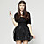  Puff Skirt Half Sleeves Waistband Round Neckline Dress / Women's Dresses  (FF-1802BF009-0853)