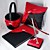  Elegant Wedding Collection Set In Bold Red And Black Satin (4 Pieces)