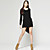 ts perline in vita scollo tondo maniche lunghe vestito largo / donne vestiti