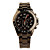  redonda de acero inoxidable forma de reloj de cuarzo negro para los hombres