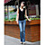  3seasons inicialização lavagem do vintage cortar jeans stretch