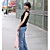  3seasons inicialização lavagem do vintage cortar jeans stretch