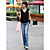  3seasons inicialização lavagem do vintage cortar jeans stretch