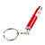  2 in 1 led & rode laser pointer zaklamp met sleutelhanger rood