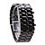  Black Metal Strip Digital Lava Style Iron Sport Womens Red LED Faceless Wrist Watch