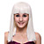  Capless Long High Quality Synthetic White Straight Hair Wig