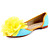  Kunstleder oberen niedrige Absätze geschlossenen Zehen mit Satin Blume Flitterwochen shoes.more Farben erhältlich