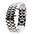  Silvery Metal Strip Digital Lava Style Iron Sport Couple Red LED Faceless Wrist Watch
