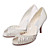  satinado elegante parte superior tacón peep toe con imitación zapatos de novia de la boda
