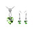  Heart Shaped Crystal Drop Necklace And Earring Set