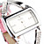  Pink PU Leather Band Women's Quartz Wrist Watch with Crystal Decoration
