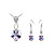  Heart Shaped Crystal Drop Necklace And Earring Set