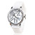  silicone grande banda clássica de discagem moda quartzo relógio mulheres homens casual - branco