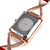  Red PU Leather Band Women's Quartz Wrist Watch with Crystal Decoration