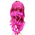  sin tapa larga 100% de fibra de color rosa kasi rizada peluca traje de fiesta