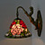  Antique Inspired Wall Light in Tiffany Style - Rose patterned