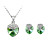  cristal con recubrimiento collar de platino y aretes