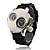  Orologio Gemini,doppio movimento PC, quadrante argento e nero, cinturino in silicone