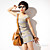  retro stampato maniche abito gilet