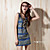  retro stampato maniche abito gilet