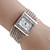  mouvement des femmes en argent pc bande blanche bracelet de montre cadran avec diamant décoration czechic