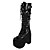  4 "grueso tacón plataforma negro pu lolita botas