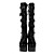 5" Cone Heel Platform Black PU Lolita Boots